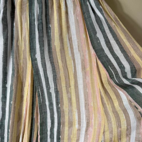 new directions Pastel Yellow, Sage Green Pink Gauze Godet Maxi Skirt XL READ - Picture 7 of 10